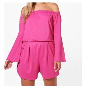 Boohoo Hot Pink Romper